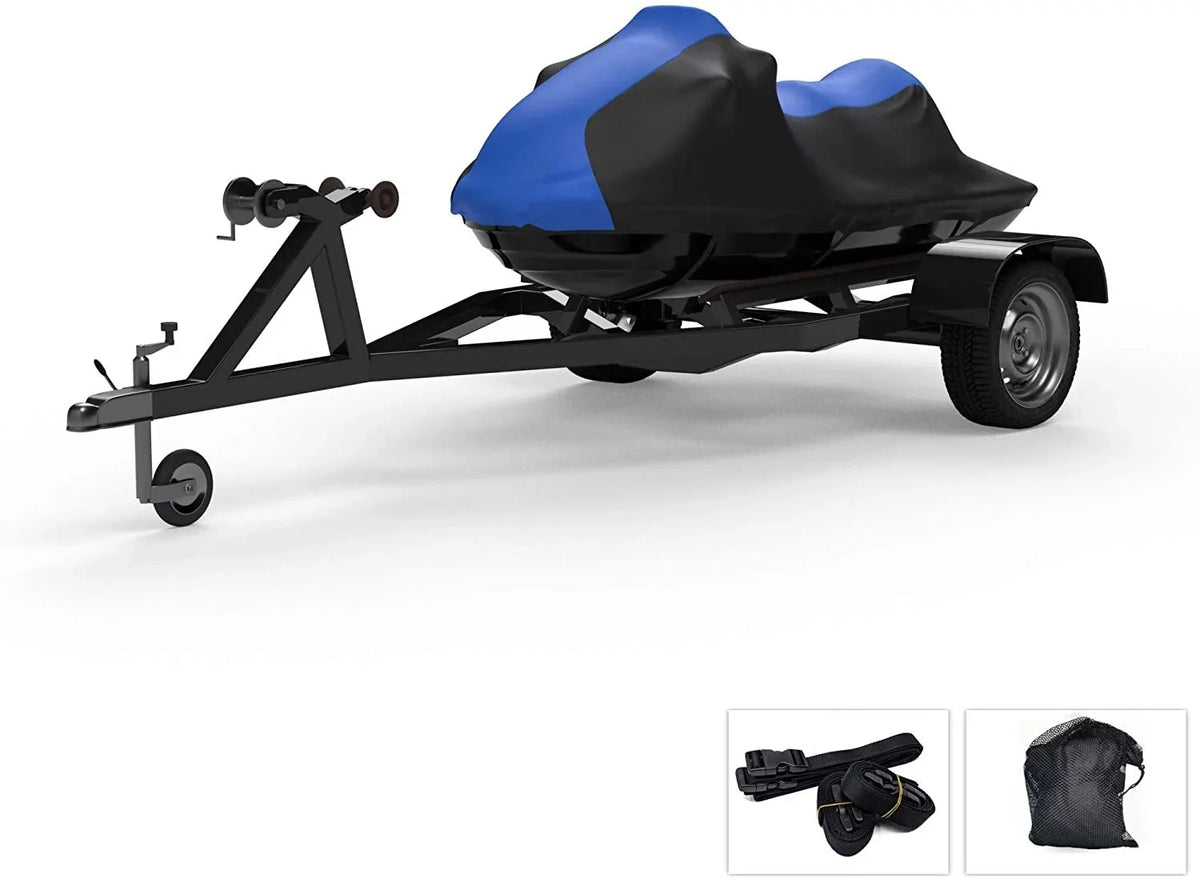 Weatherproof Jet Ski Covers for Yamaha Wave Runner XL 1200 Ltd 1999-2000 - Blue/Black Color - All elements - Trailerable - Protects from Rain, Sun, and More! Includes Trailer Straps and Storage Bag