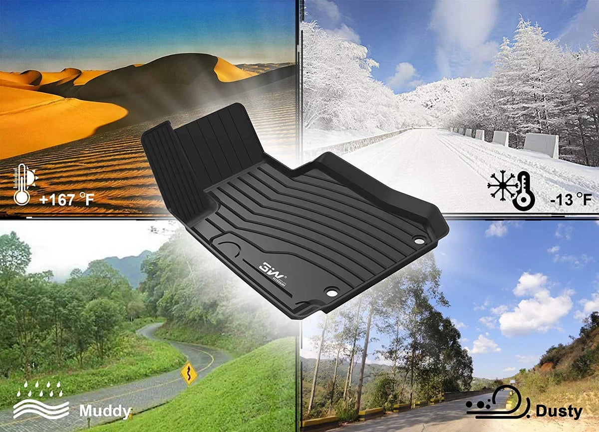 3W Cargo Liner matching for  Sienna 8 seats 2021-2023 TPE All atmospheric conditions Custom Fit Trunk Mat for 2021 2022  Sienna ( (for Spare Tire Model ), Black