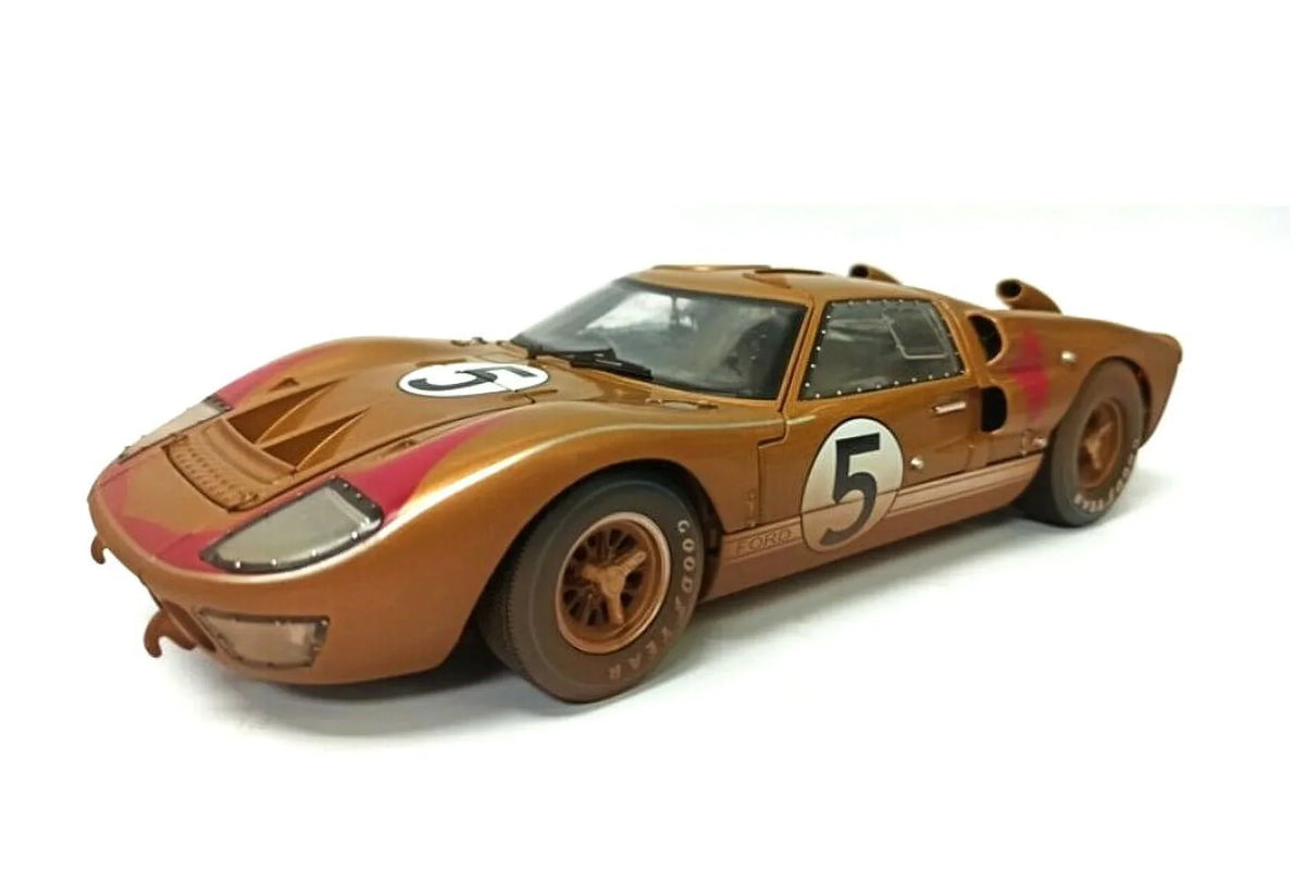 1966  GT-40 MK II #5 After Race (Dirty Version), Gold - Shelby Collectibles SC430G - 1/18 scale Diecast Model Toy Car