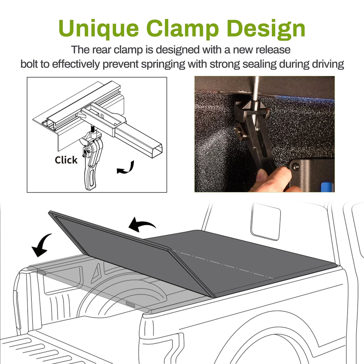 Ledkingdomus 5.7ft Soft Tri-fold Truck Bed Tonneau protector for 09-23 Dodge Ram 1500 Without Rambox
