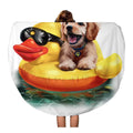 SIDONKU 60 inch Round Beach Towel Blanket Beach Puppy Floats on Inflatable Duck Watercolor Drawing Labrador Travel Circle Circular Towels Mat Tapestry Beach Throw