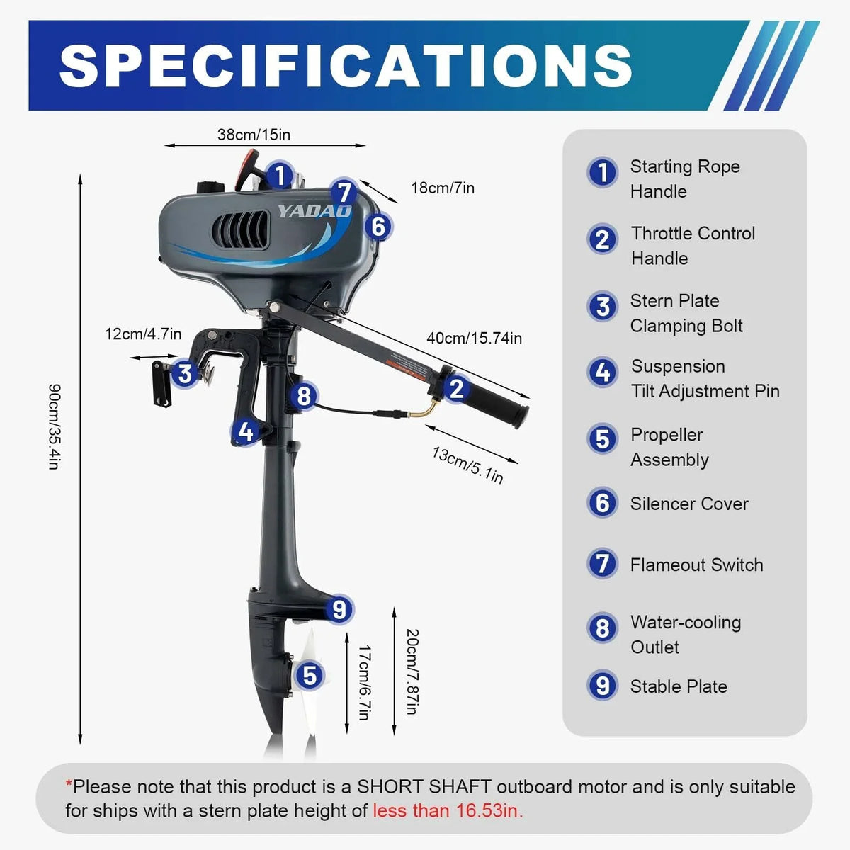 2-Stroke 3.5  Outboard Motor vessel Engine with moisture Cooling System Fishing craft Engine