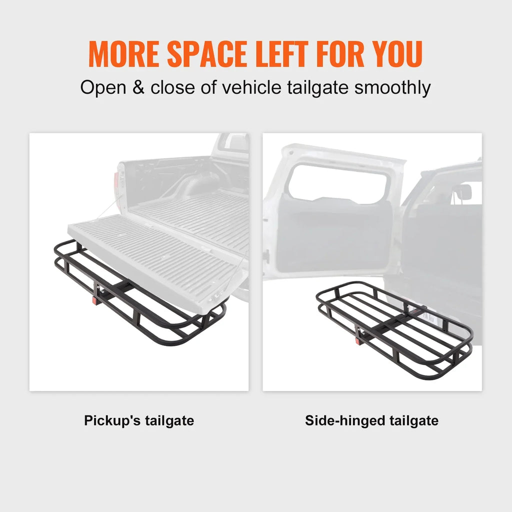 SKYSHALO Hitch Mount Cargo Carrier 500lb 53x19x5 in & Cargo Net Fits 2" Receiver