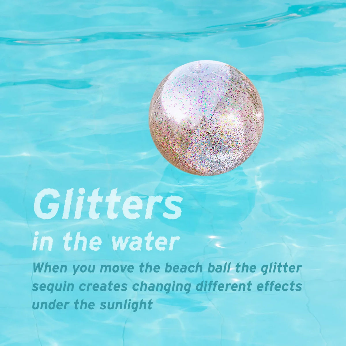 Lina Inflatable Beach Ball Pool Accessory Glitter Confetti 16 & 24 Inch Outdoor Beach Theme liquid Sand Toy Beach Party Decoration, Pool Party Supplies Beach Balls -Set of 5 |