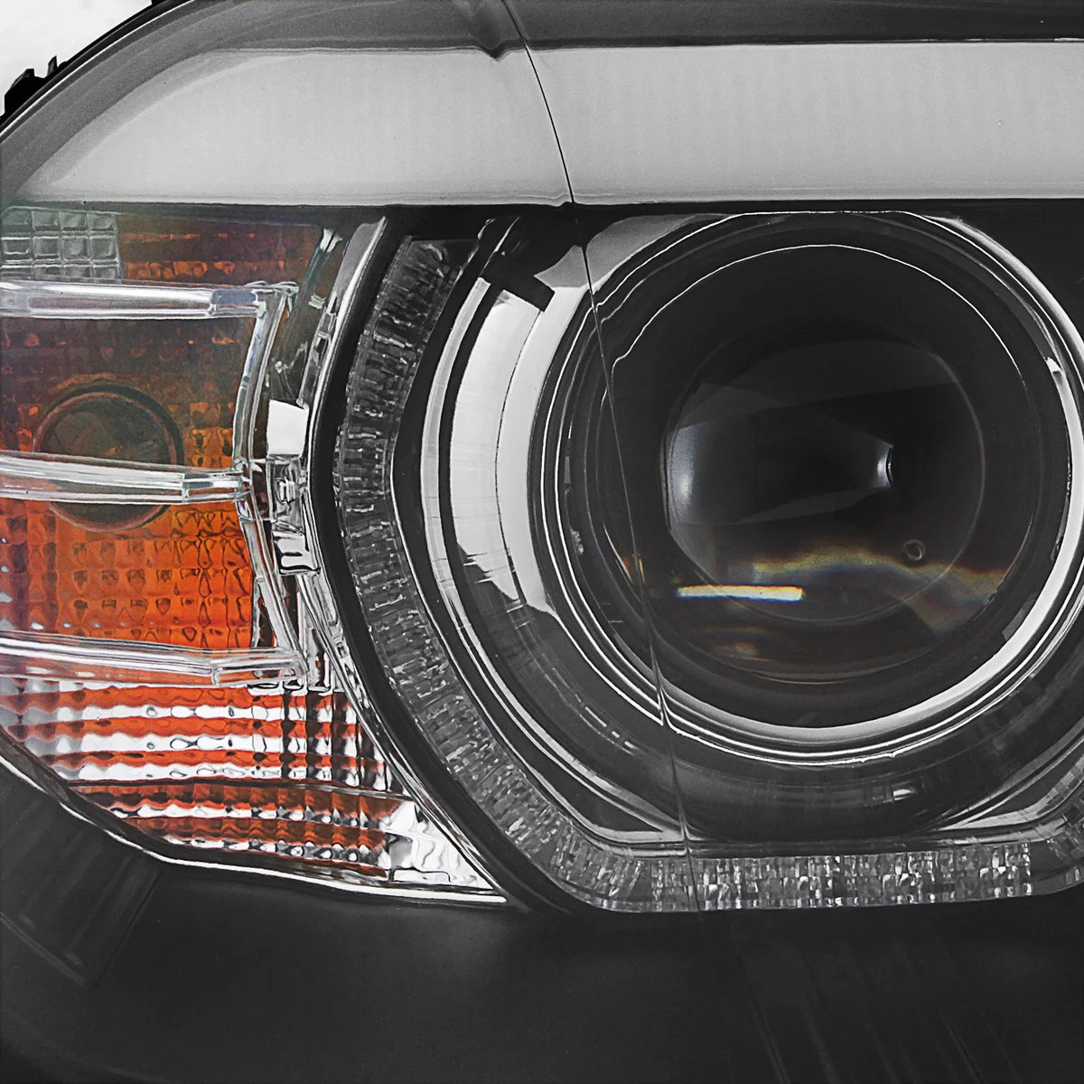 AKKON - For 2007-2010  E70 X5 HID [w/ AFS Model] LED Halo DRL Projector Black Headlights Driver Left+Passenger Right Pair