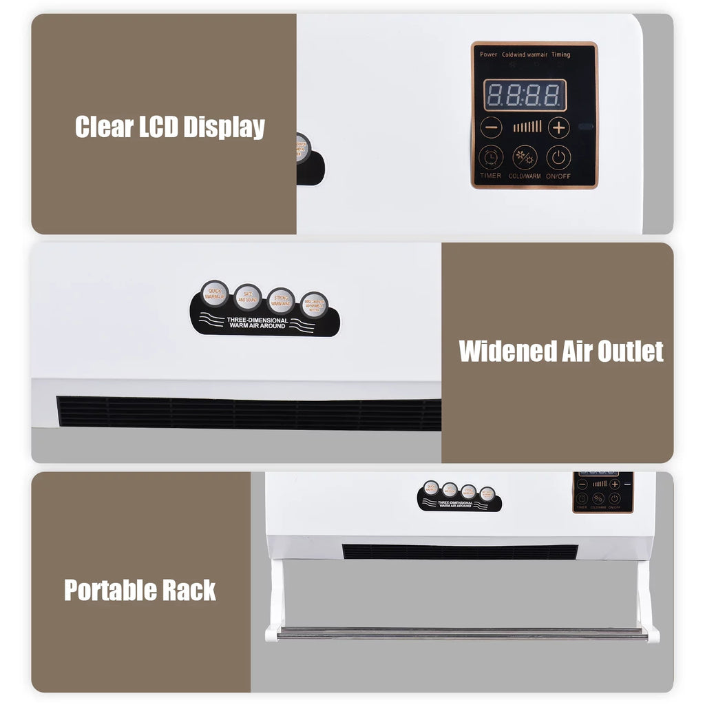Pinnaco Heater and Fan Combo 2-in-1 Timing Function Electric Fan and Space Heater with Remote Control for Dormitory Home