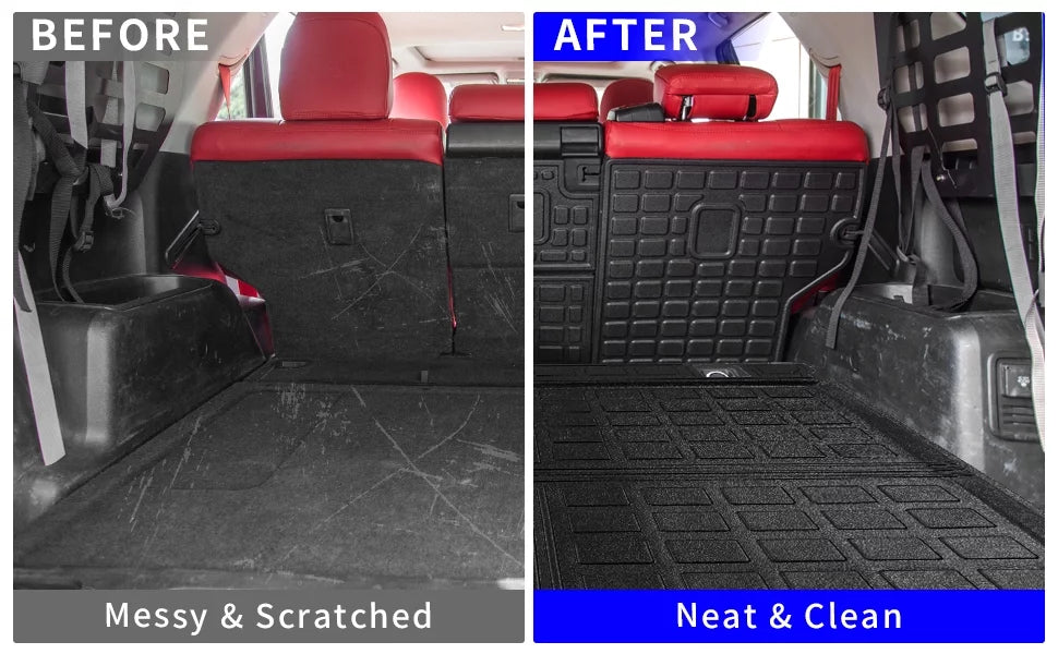Fit 2010-2023  4Runner Trunk Mat Cargo Mat Cargo Liner Back Seat wrap Protector 2022  4 Runner Accessories (Trunk Mat + Backrest Mats,Fit Without Sliding Tray)